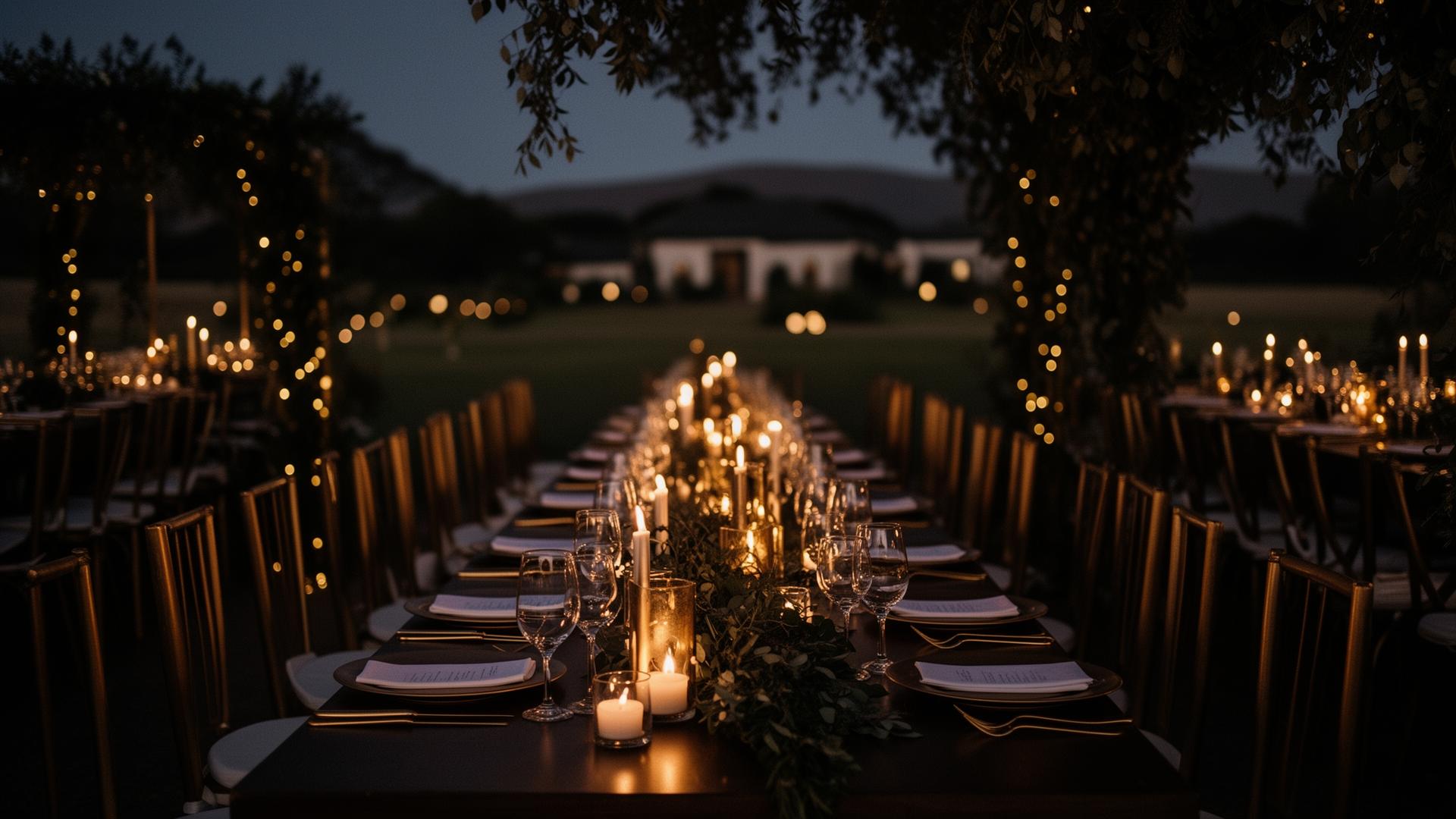 Avianto reception ambiance at twilight